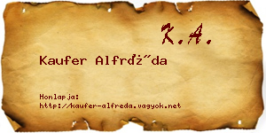 Kaufer Alfréda névjegykártya
